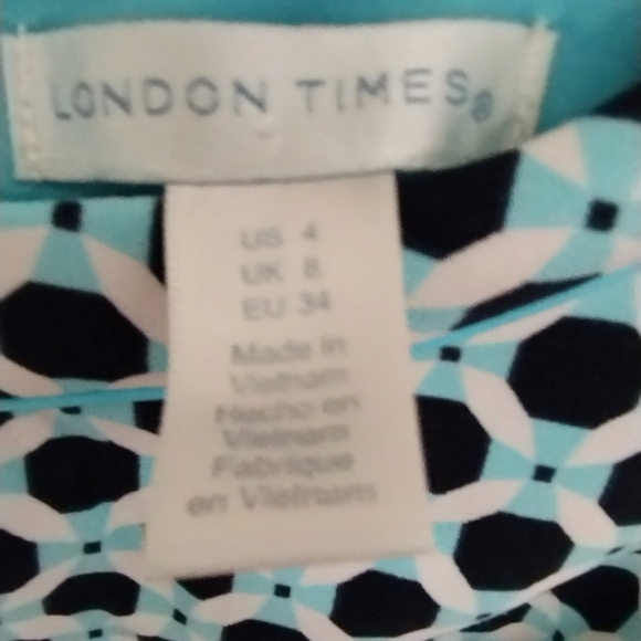 Mod Geometric Print Dress by London Times - Picture 6 of 13